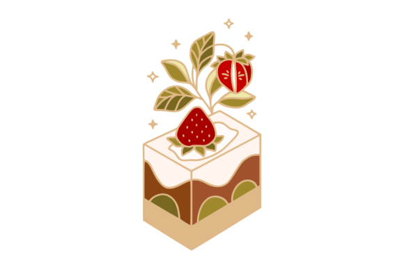 Delightful Chocolate Strawberry Cake Clipart