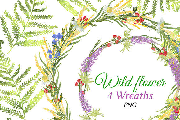 Discover the Beauty of Wild Flower Wreath Clipart