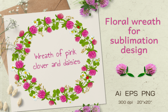 Embrace Nature's Elegance with the Clover Flower Wreath: A Versatile Design for Creative Projects