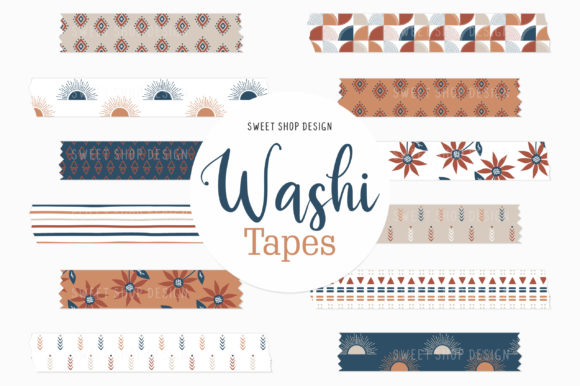 Embrace the Boho Summer Vibes with Digital Washi Tape for Your Digital Planner