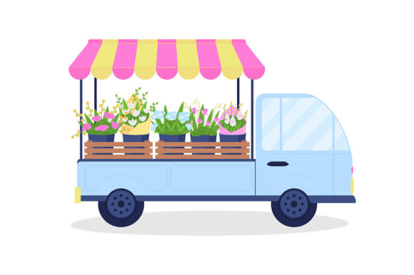 Exploring the Versatility of Flower Cart Flat Color Vector Object in Modern Design