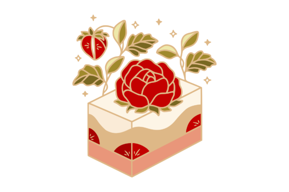 Strategic Use of Caramel Cake Clipart with Rose Flower for Enhanced Branding and Creativity