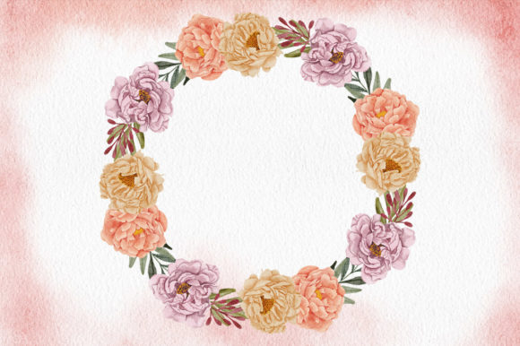 Strategic Use of Watercolor Peony Flower Wreath Frame in Design and Branding