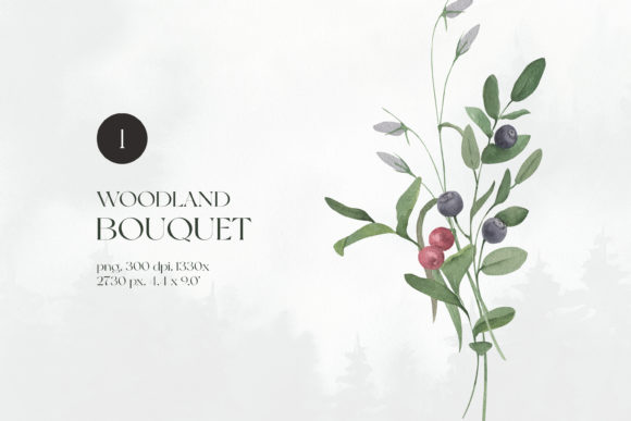 Watercolor Woodland Bouquet: A Versatile and Elegant Design Element