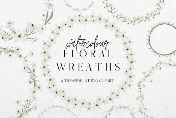 White Watercolour Flower Wreaths: A Versatile Design Solution